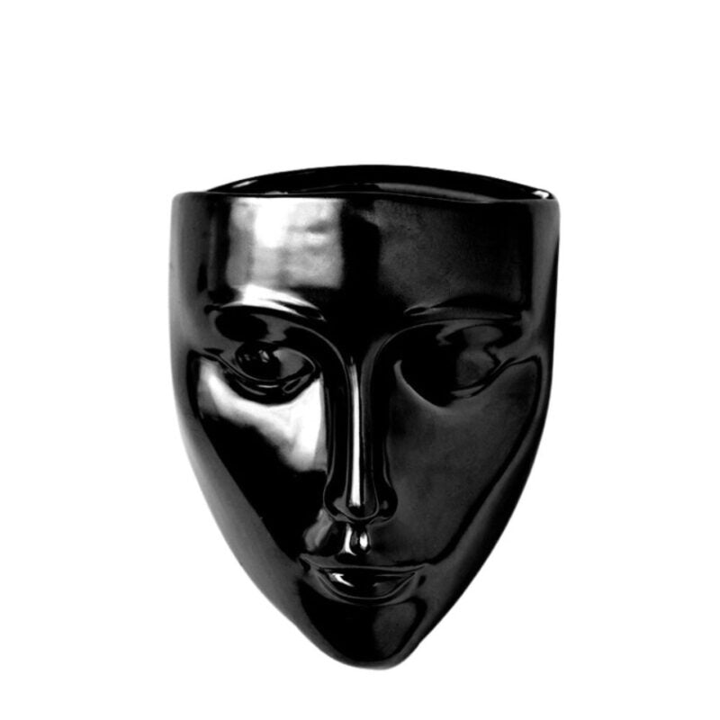 Hanging black vase in the shape of a face7