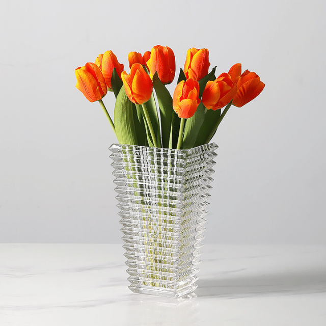 Luxury square glass vase