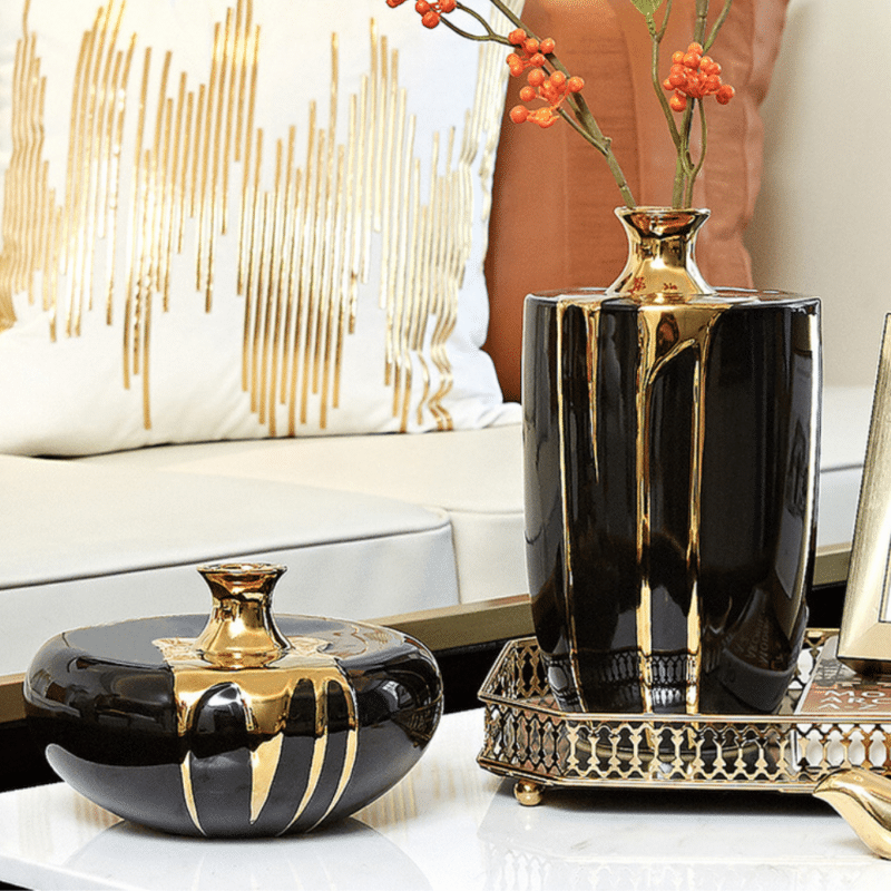 Modern black ceramic vase