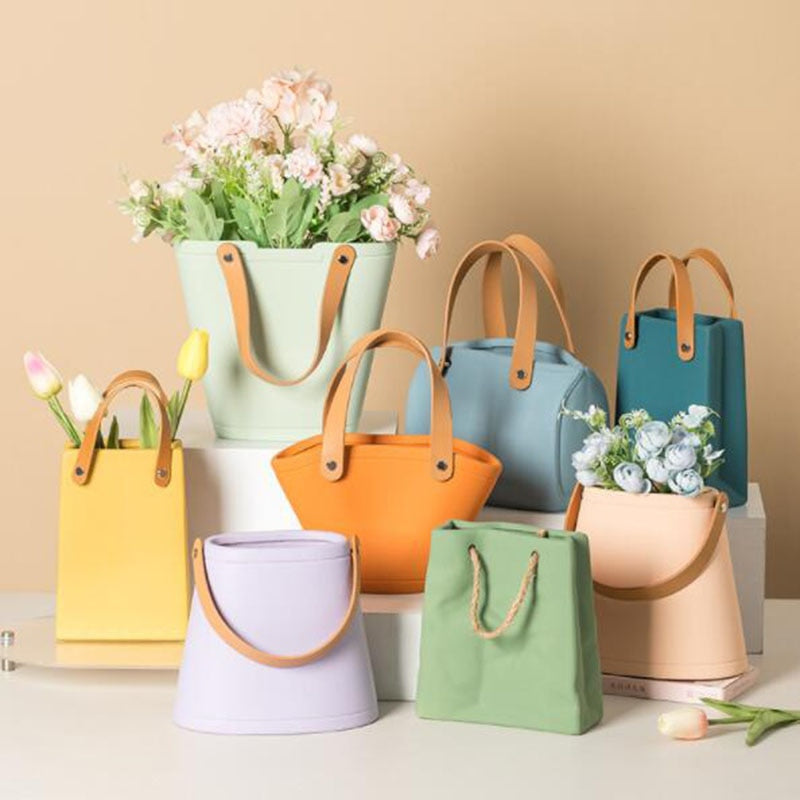 Modern colorful handbag vase