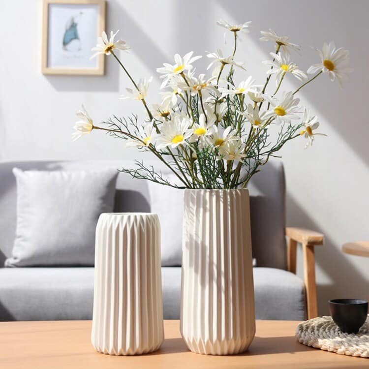 Modern white ceramic vase