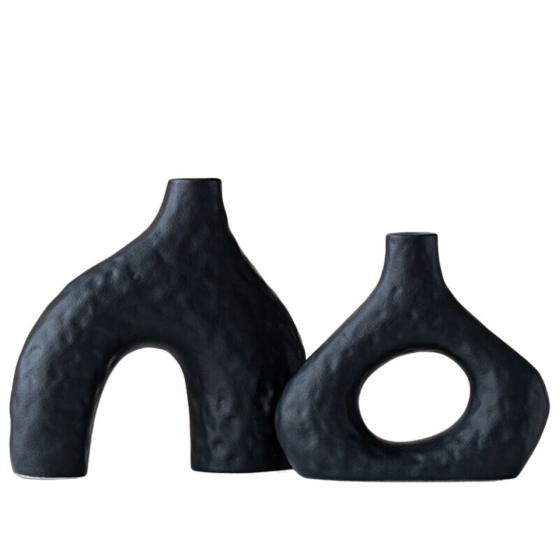 Nordic style black vase in duo