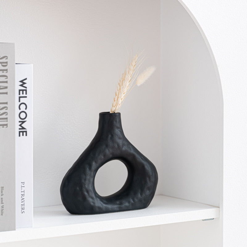 Nordic style black vase in duo