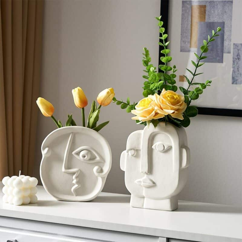 Original modern vase in the shape of a face