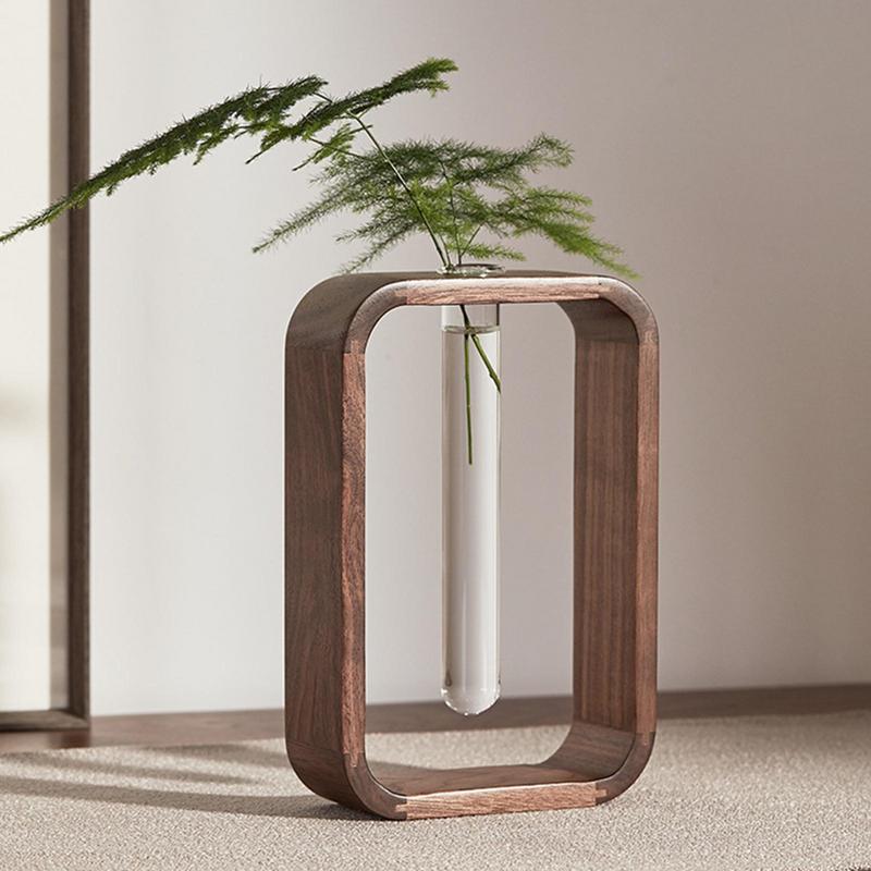 Rectangular wooden vase