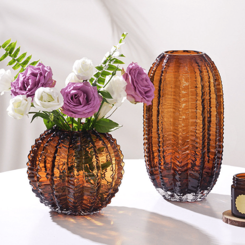 Round art deco vase in the shape of a cactus