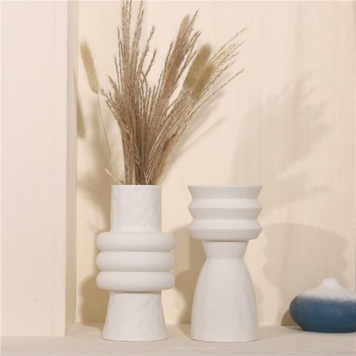 Modern geometric white Scandinavian vase