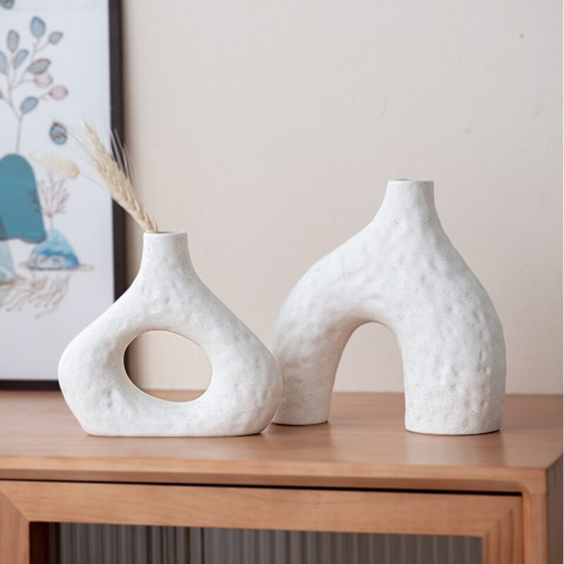 Scandinavian style white vase in duo