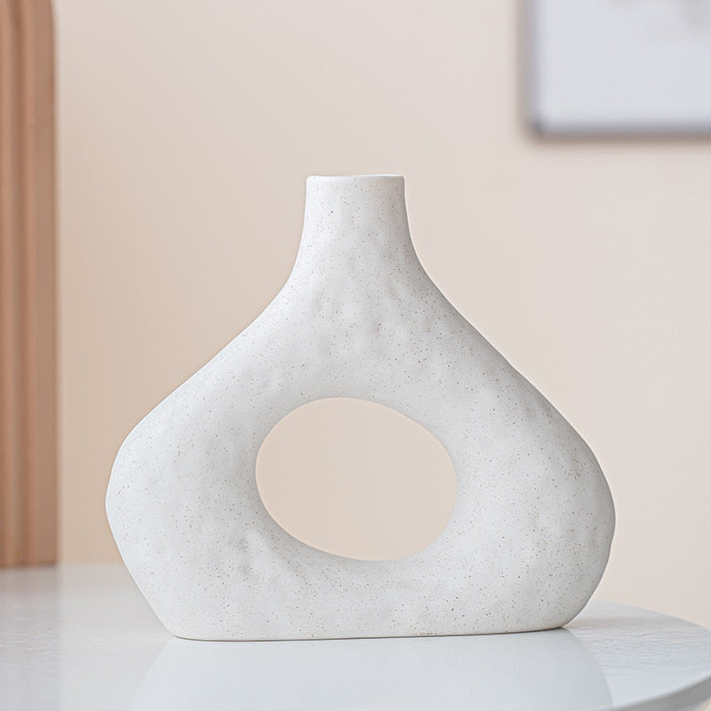 Scandinavian style white vase in duo