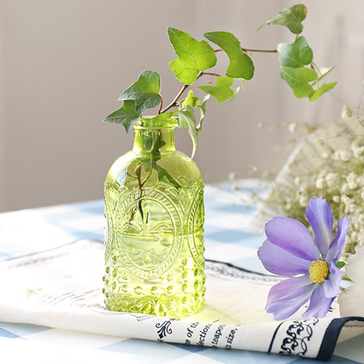 Colorful soliflore bottle vase