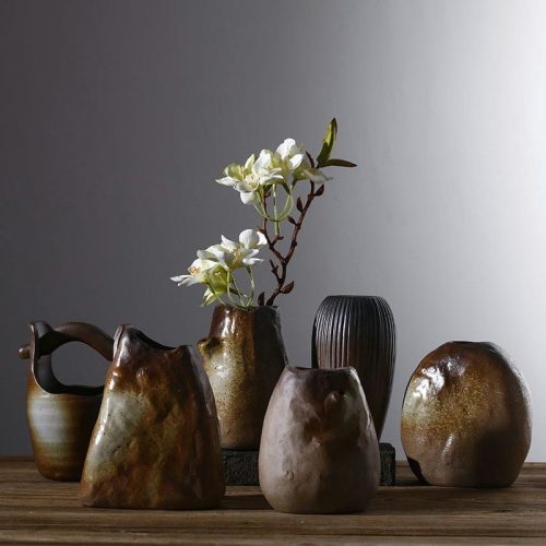 Japanese handcrafted stoneware vase