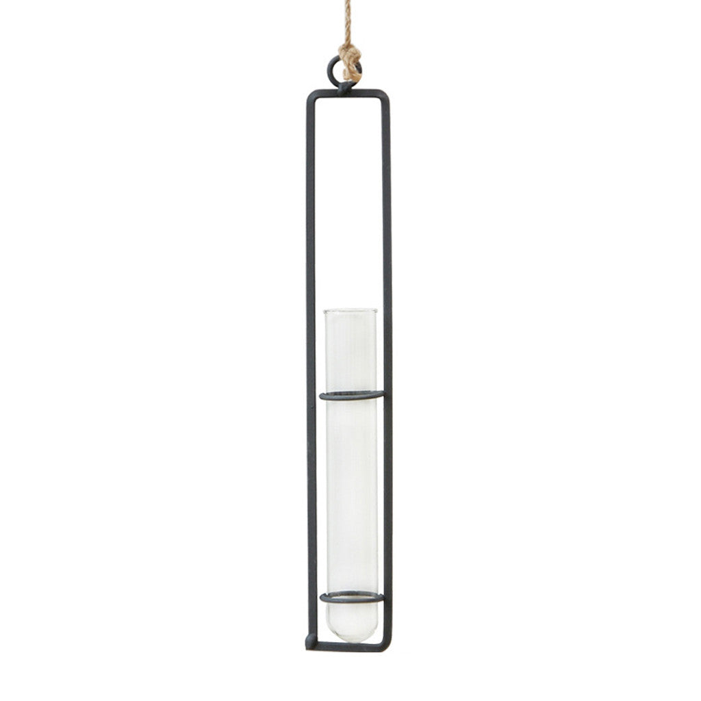 Glass tube hanging vase