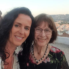 My mom and me on the "roof" of Altea in Spain