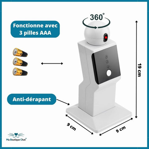 Robot pointeur laser 360° programmable USB pour chat