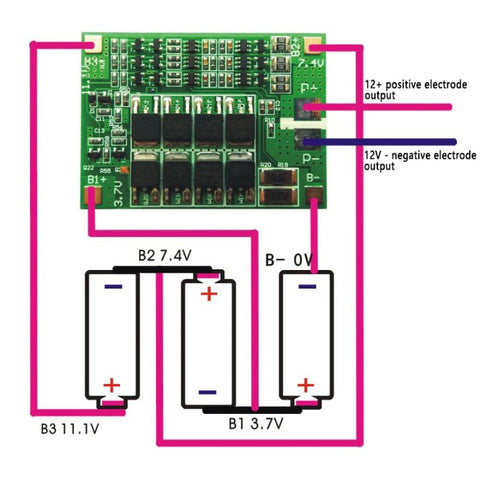 3S 25A Lithium Battery 18650 Charger diagram