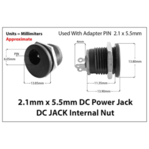 5.5-2.1 Panel Mount DC Connector