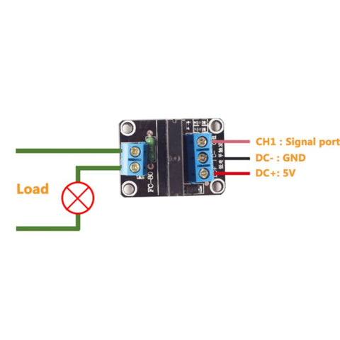 5V 1 Channel High Level Solid State Relay Module 250V 2A diagram