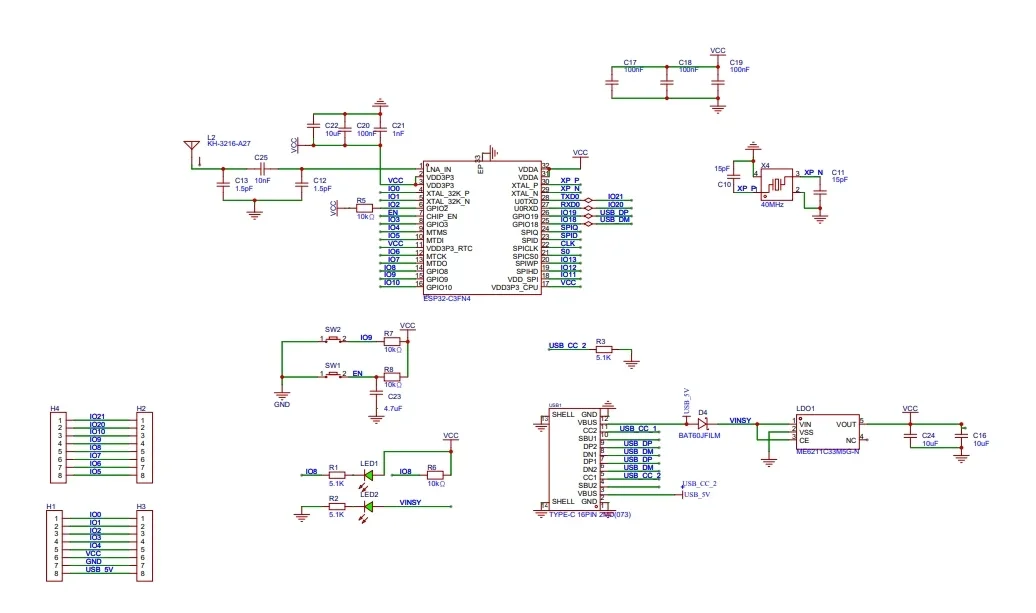 ESP32-C3 Development Board schematic