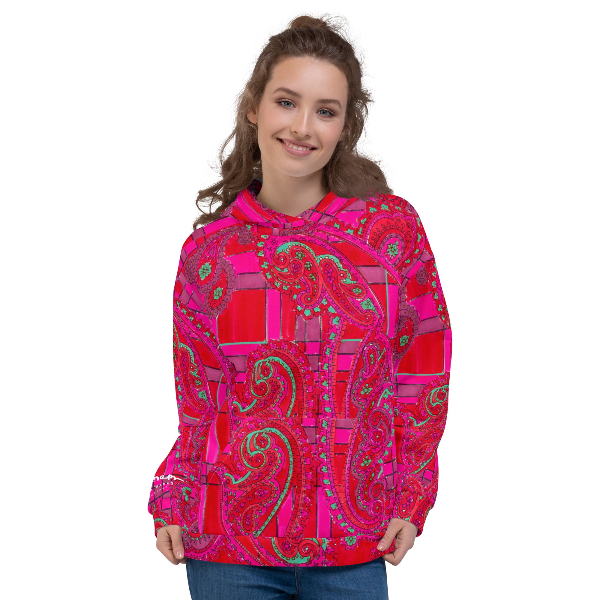 Recycled Unisex Hoodie - Vintage Blue Paisley - Women – Bettina