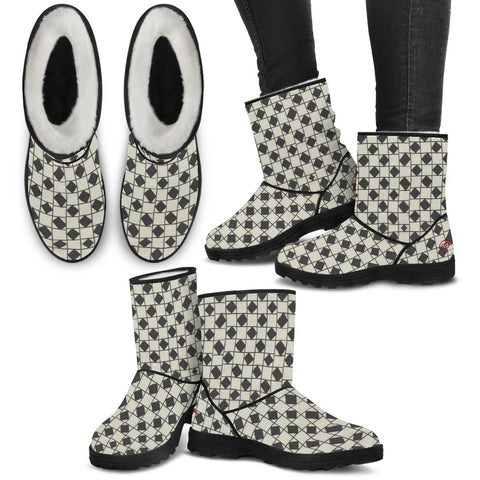 black and white checkered booties