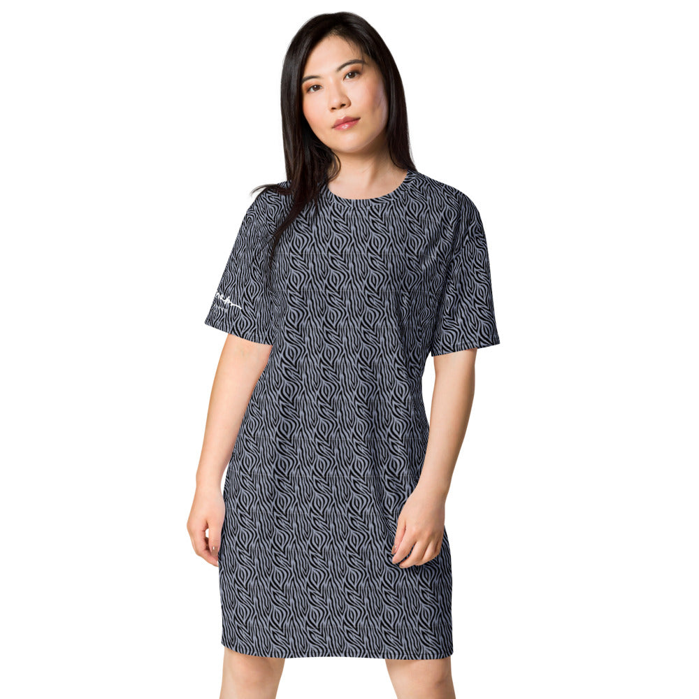 Grey Houndstooth T-shirt dress