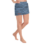 Steel Blue Camouflage Lava Women's Athletic Shorts