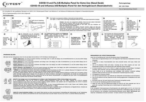 Manual CITEST COVID-19 und Influenza A/B Multiplex-Panel für den Heimgebrauch