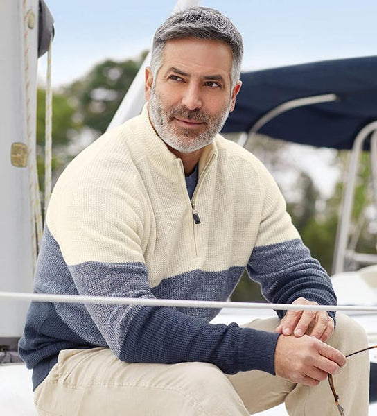 Peter Millar Colorblock Wool Linen Sweater for  men