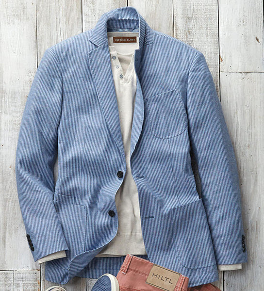 light blue stripe soft coat