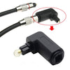Toslink 90 Degree Digital Optical Audio Cable Adapter for Toslink Optical Cables - Female to Male Right Angle - Black