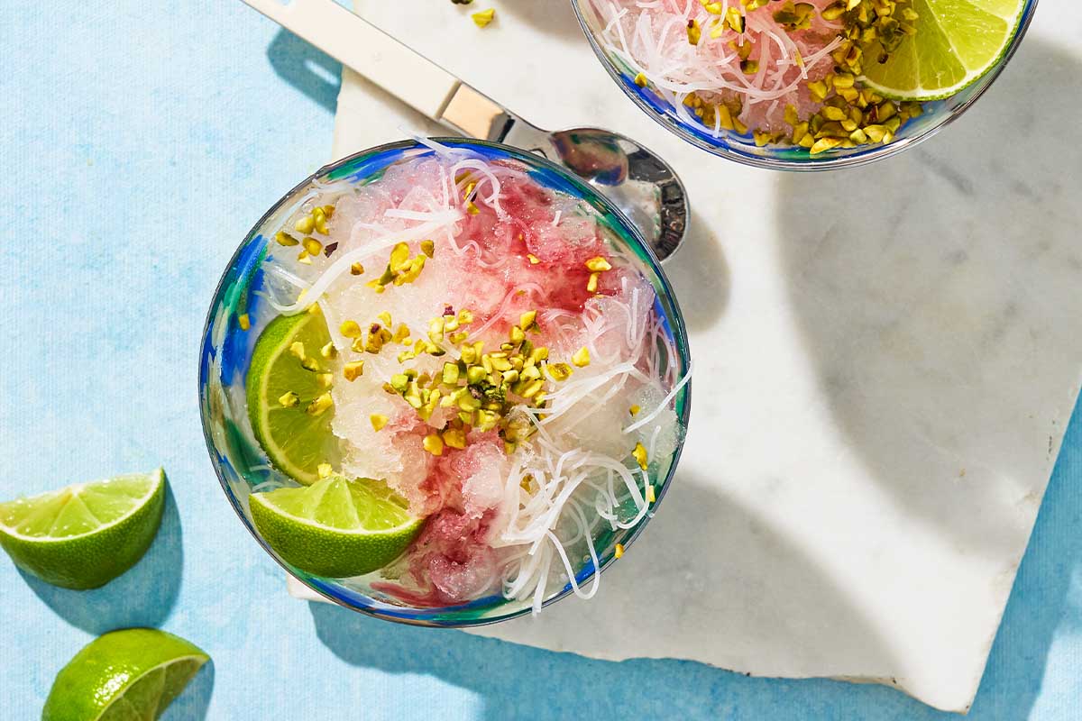 Image of Faloodeh (Persian Rose and Lime Granita with Vermicelli)