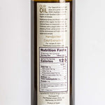 Side label of hojiblanca olive oil