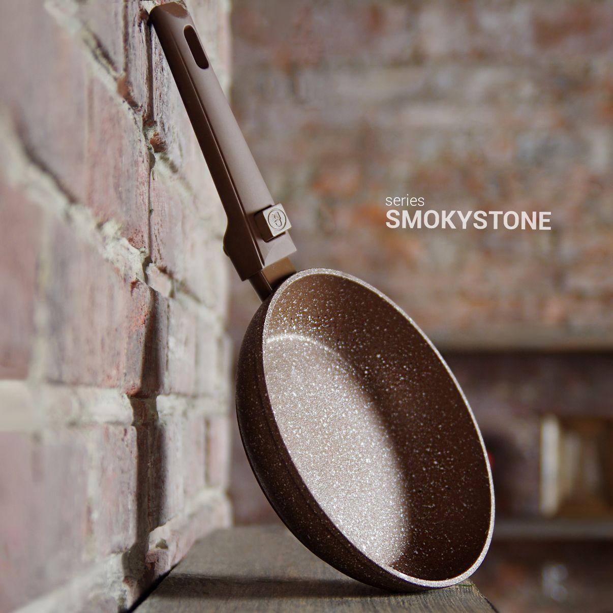 Frying Pan 24x4.9cm SMOKY STONE with Detachable Handle And Induction Bottom