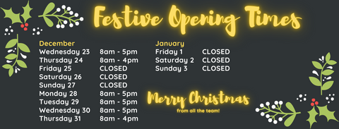 Festive Opening Times