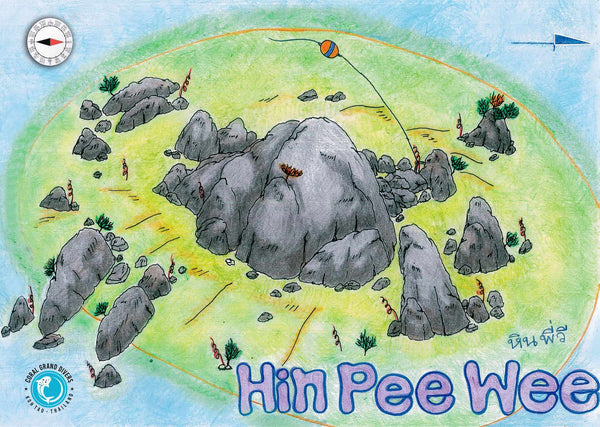 Hin Pee Wee Dive Site Map. Koh Tao, Thailand