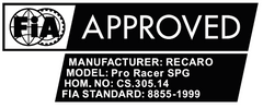 Recaro Pro Racer SPG is FIA approved