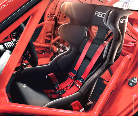 Recaro P1300 GT LW installed in the Competition Motorsport Porsche race car