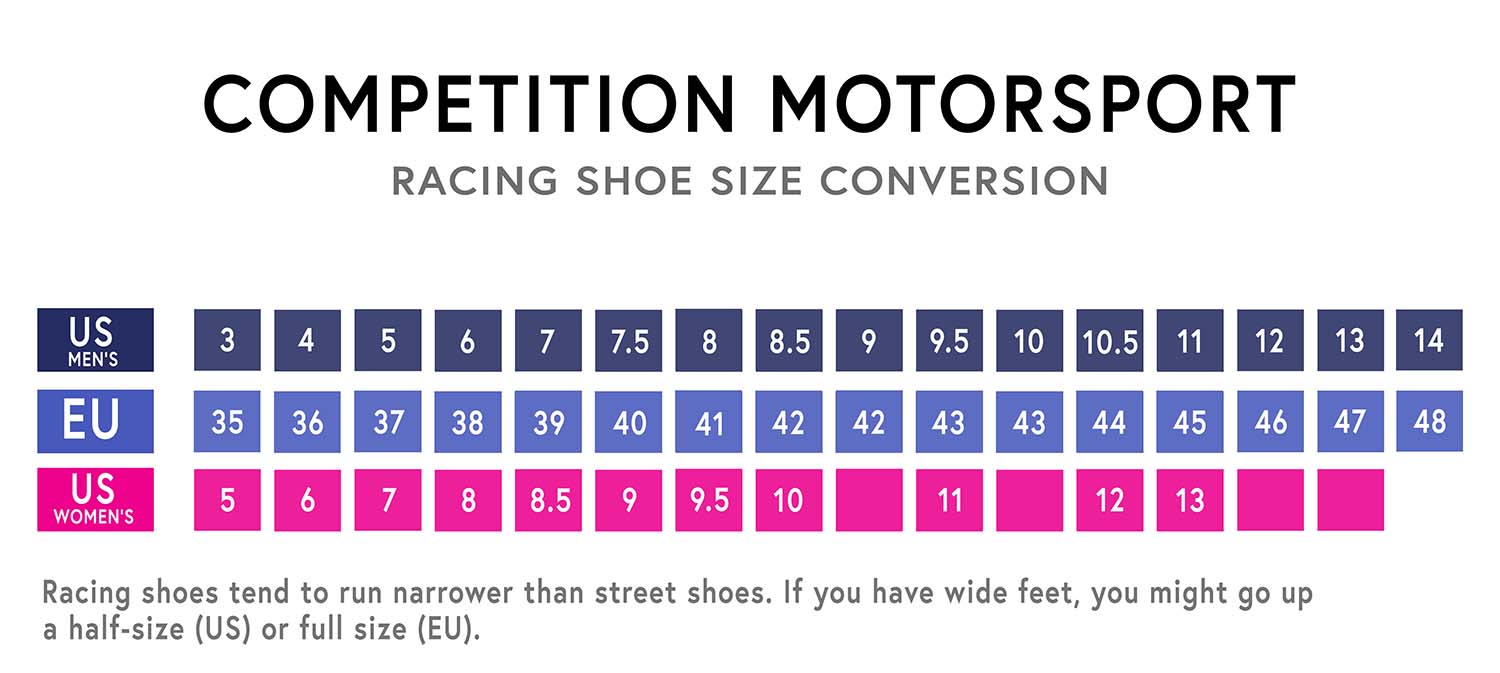 Racing Shoe Sizes