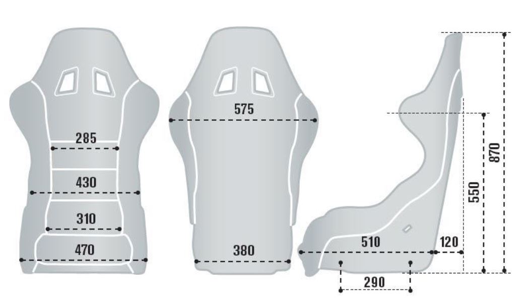 Sparco Rev Racing Seat Sizing Chart