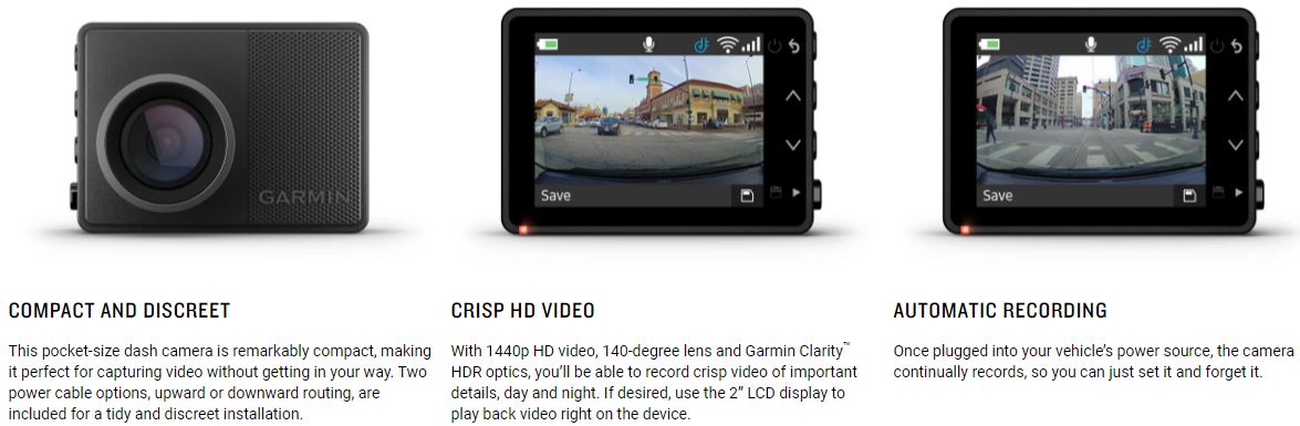 Garmin 57 1440p Black Dash Cam