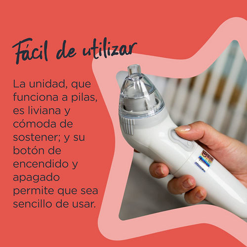  Aspirador nasal eléctrico para bebés con pilas, pilas