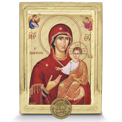 Virgin Mary the Directress Byzantine Greek Orthodox Icon from Mount Athos