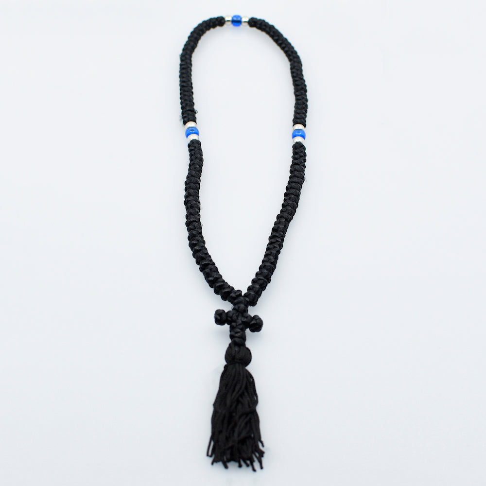 100 Knots Prayer Rope Komboskini - Black Silk Thick Rope with Red Bead –  Agiografia Icons