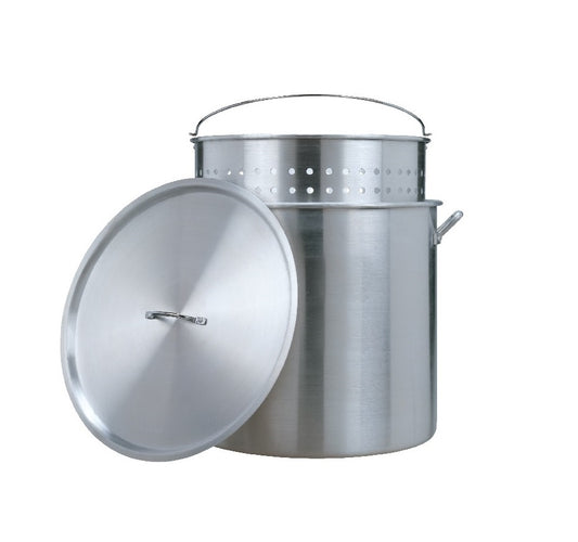 60 Quart Aluminum Stock Pot & Strainer Basket