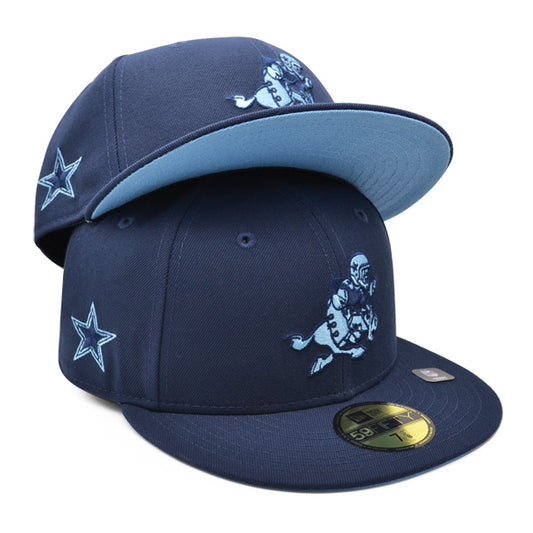 Dallas Cowboys RETRO JOE Exclusive New Era 59Fifty Fitted NFL Hat - Navy/Sky Bottom