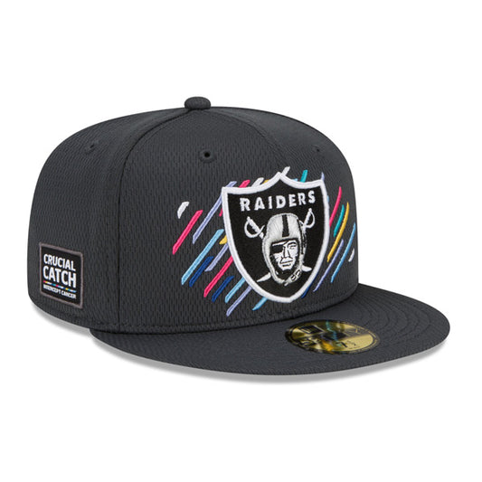 Las Vegas Raiders New Era NFL 2021 CRUCIAL CATCH 59FIFTY Fitted Hat - Charcoal