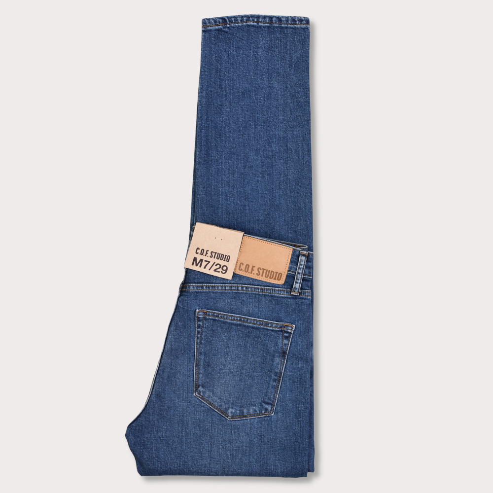 M7 Tapered Comfort Organic Indigo - Washed Blue – Hugo Sthlm