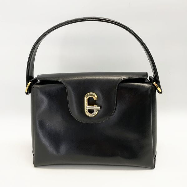 【中古B/標準】GUCCI グッチ ヴィンテージ G金具 ターンロック ワンハンドル レディース ハンドバッグ ブラック, 20399988