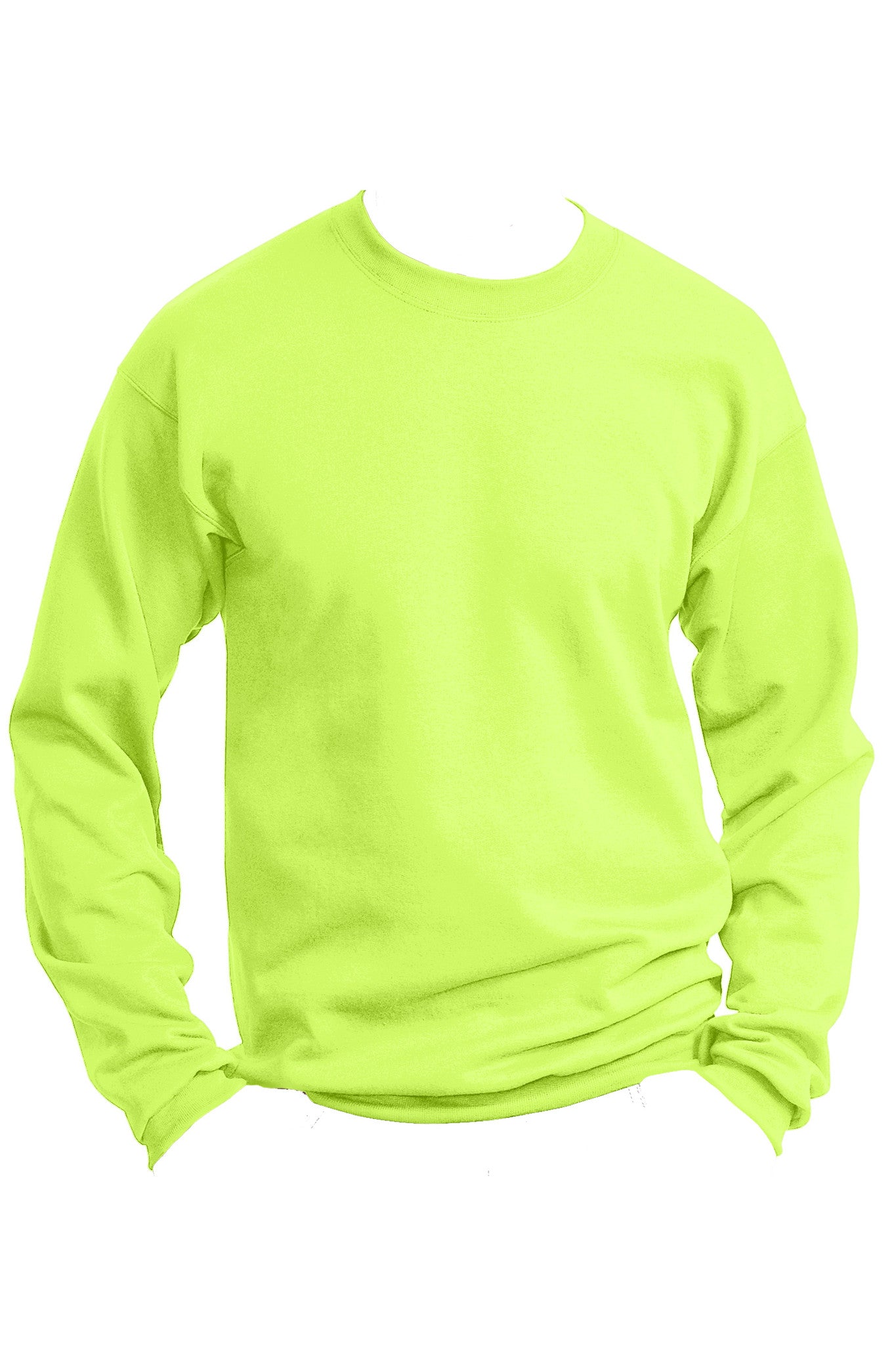 neon yellow crew neck sweatshirt