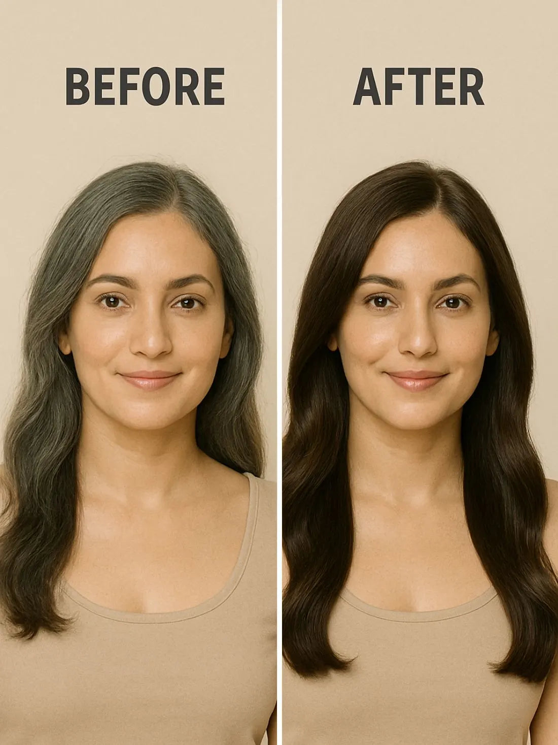 INSTANT BROWN HAIR COLOURING SHAMPOO + CONDITIONER (NO PARABEN , NO AMMONIA , LASTS 3-4 WEEKS)-Pack of 2